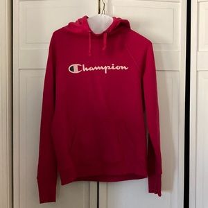 Champion Womens Hooded Sweatshirt - Fuchsia Pink - Size S